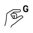 © Nofriyan - G Letter Icon with Pinching Hand Gesture Minimalist Design