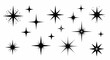 © AdiAgus - Collection of Star Icons Diverse Shapes and Sizes for Design and Decoration - Black and White