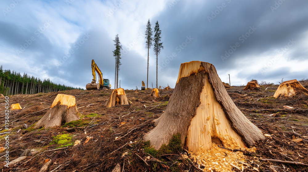 deforestation-site-with-tree-stumps-and-excavator-machinery-clearing