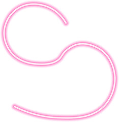 Wall Mural - S-shaped neon path with a flowing, curved motion and a glowing abstract appearance.