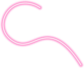 Wall Mural - Neon curved path with decorative flowing motion, glowing brightly in an abstract style.