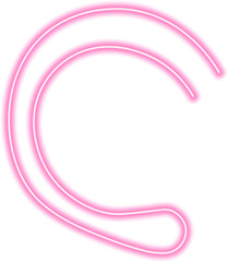 Wall Mural - Wavy neon line with a decorative effect, glowing smoothly and creating an abstract composition.