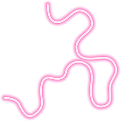 Wall Mural - Neon line with a dynamic and continuous flowing motion, forming an abstract glowing stroke.