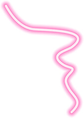 Wall Mural - Hand-drawn neon line with an elegant, flowing stroke and a soft glowing effect.