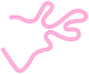 Wall Mural - Simple neon path with a smooth, flowing curvature, glowing brightly and forming a seamless abstract shape.
