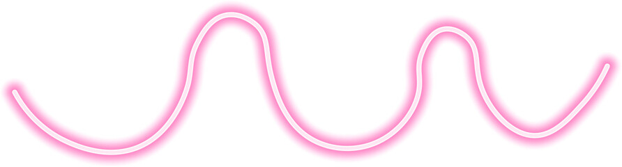 Wall Mural - Neon line with an organic curvature that follows a smooth and flowing path with bright luminosity.