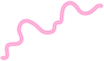 Wall Mural - Soft, irregular neon stroke with wavy, flowing movements creating an abstract composition.