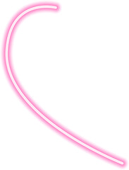 Wall Mural - Thin neon line forming a decorative, smooth curve in an abstract wavy design.