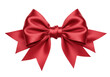 © Florin - Elegant crimson red satin bow isolated PNG, festive decoration for gift wrapping and holiday designs on transparent background