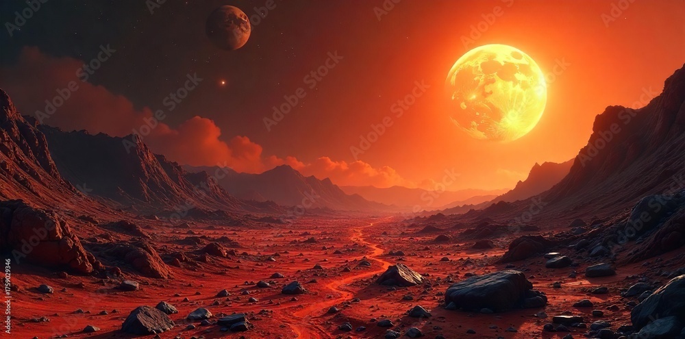 Scorched Planet A Desolate Alien World Under a Harsh Sun, Revealing a ...