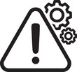 © growth - Urgent maintenance notification with exclamation point and gears for system updates and potential disruptions, ensuring smooth operations and minimal downtime