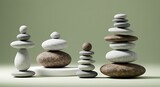 Stacked stones balancing serene composition nature abstract concept
