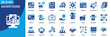© Uniconlabs - Advertising icon set collection in flat style. Icon pack contains advertising, branding, promotion, marketing, campaign, banner, poster, flyer, billboard, commercial