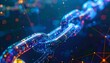 © Matthew - Futuristic digital chain link representing blockchain technology with vibrant colors and abstract background