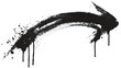 © Shimul - A black spray-painted arrow curves across a white surface with messy drips and splatters creating a street art aesthetic