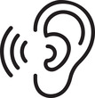 © Emran Hossain - Simple outline icon of an ear with sound waves indicating hearing or listening