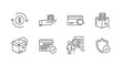 © Sazid - Set of icons representing financial transactions business services and secure operations for digital use vector