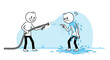 © Reginald - One person happily spraying another person with water from a hose.