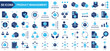 © IYAHICON - Product management collection icon set. cost, quality, delivery time, product, pay, consumer, thumbs. Simple flat vector.