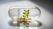 © Sampath - Plant growing inside a clear capsule close up view