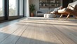 © miss irine - Light wood floor planks with natural grain texture are bathed in sunlight. Wide planks create spacious feel. Perfect for modern minimalist interiors and home decor projects.
