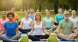 © Maureen - Group yoga session outdoors in a serene park environment for relaxation and mindfulness practice