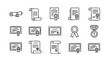 © MohammadAbdul - Line art diplomas and certificates icons for graduation and achievement