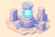 © Дар'я Солтис - Rings illustration panels futuristic glowing geometric stylized reactor vector fusion