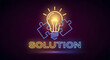 © miyui_283 - 未来を照らすネオン「SOLUTION」：問題解決と革新的なアイデアを象徴する高品位アイコン