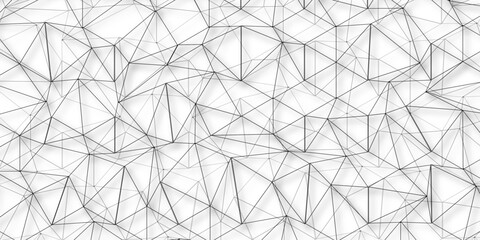 Wall Mural - Abstract of simple gray line triangle pattern geometric background .white background creative and geometric shape with white luxury pattern .Gray and white geometric background with low poly triangle