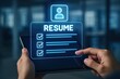 © Somporn - Digital Resume Creation with Tablet, Modern Technology, User Interface, Job Application Concept