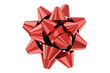 © sakina - Bright red bow with glossy sheen, intricate design, symbolizing celebration and gift-giving.