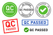 © creative - qc passed pass quality control label tag seal control sticker template design