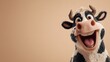 © kirania - A happy cartoon cow with a wide smile and expressive eyes.