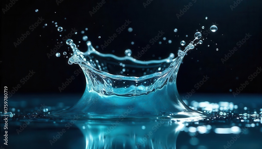 Capturing the dynamic moment of a water splash creating a crown shape ...