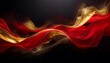 © Aidan - abstract red and gold flow a captivating abstract image of flowing red and gold smoke or liquid against a black background shimmering with golden particles