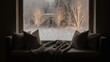 © Helois - Cozy Window Seat on a Snowy Day - A Winter Retreat.