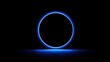 © Akash - Glowing blue neon circle on a dark background with reflection