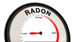 © Herman - Radon levels at low concentration, shown on a barometer or tachometer, indicating minimal radioactive presence, ensuring safe environmental conditions and controlled monitoring