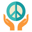 © rayhanbd.net - Unity hands holding peace symbol modern flat design vector illustration