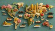 © All Animation - Creative world map made of traditional foods and snacks