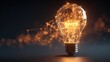 © mila103 - A light bulb is lit up and surrounded by a web of lines. Concept of innovation and creativity, as the light bulb is often associated with new ideas and inspiration