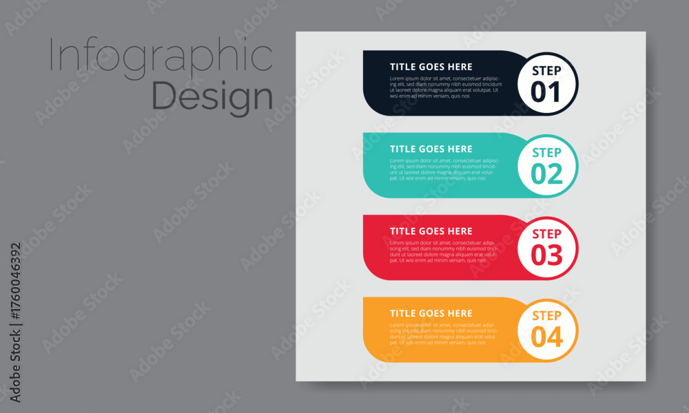 Creative Four Step Process Infographic Layout with Circular Step ...