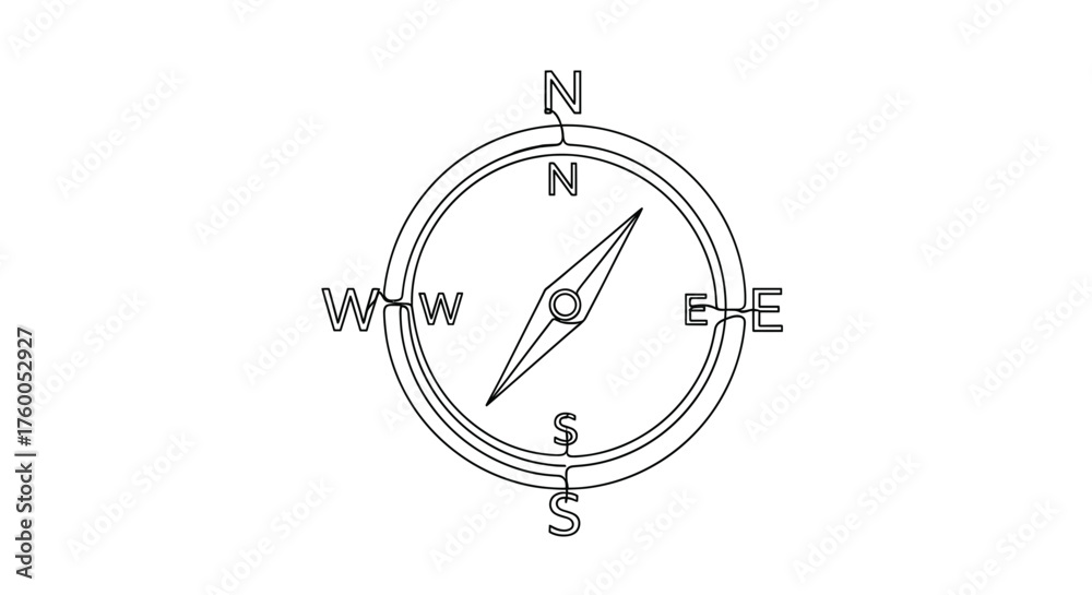 Compass rose vector graphic for navigation and direction finding with ...