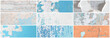 © Andrei Stepanov - Set of panoramic background textures. Collection of wide textures with peeling paint, cracks, rust, stone and concrete walls. Faded rough surfaces of old walls. Bundle of light backgrounds for design.