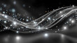© Thailand Smile - Elegant abstract design featuring flowing silver and gray waves with sparkling stars and light reflections, creating dreamy atmosphere