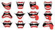 © Myanee - Cartoon Monster Mouths Vector Set for Halloween Designs