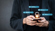 © จุฑารัตน์ เจริญวงษ์ - Mobile AI Chatbot Assistant with Floating Chat Bubbles