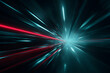 © Davy - abstract turquoise light speed tunnel with a single red laser beam and futuristic technology elements in high resolution design