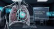 © Dura - Human lungs display pneumonia diagnosis with ai precision medicine analysis in futuristic medical environment, highlighting technological advancement and healthcare innovation.